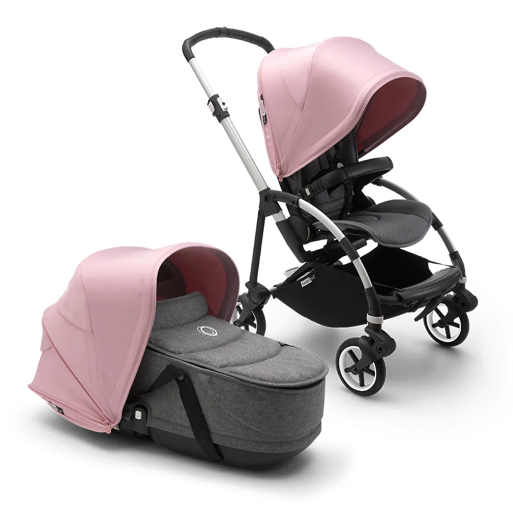 Bugaboo Bee 6 ALU - Серый меланж / Розовый (Grey Melange / Soft Pink)