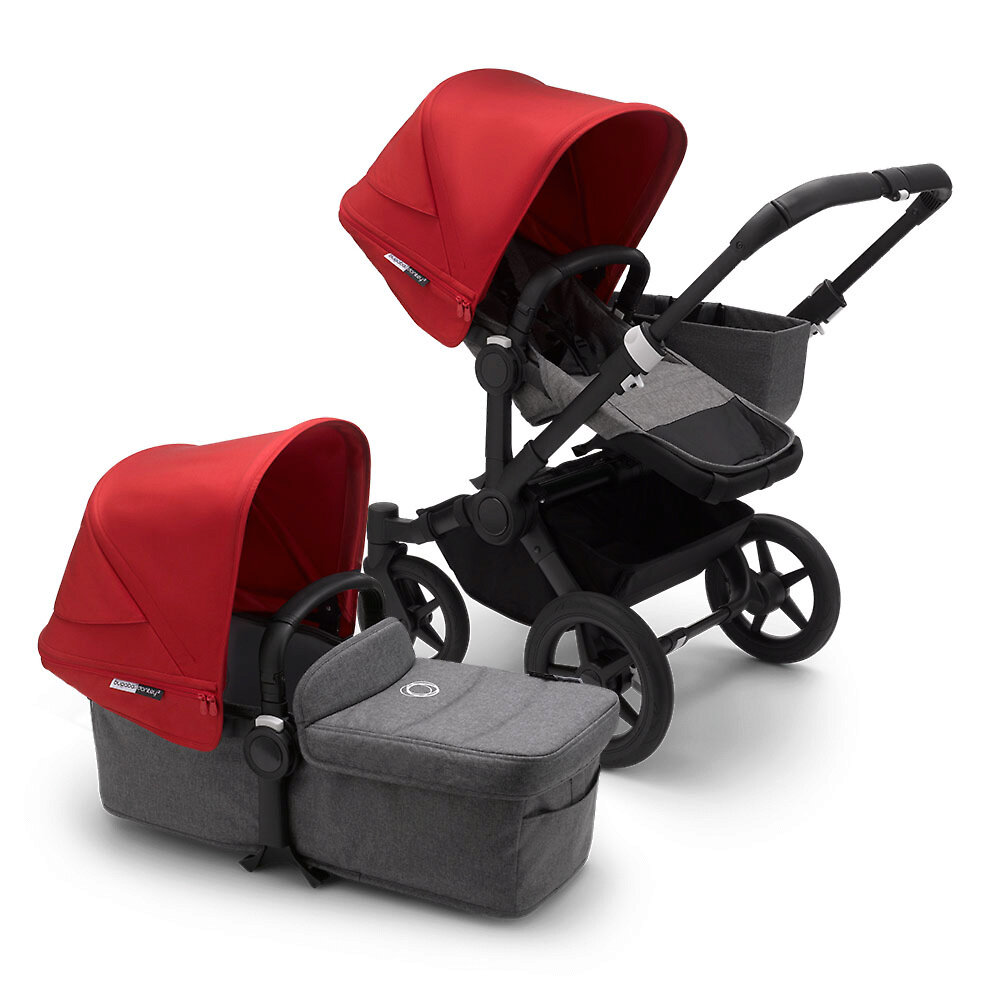 Bugaboo Donkey 3 Mono BLACK - Серый Меланж / Красный (Grey Melange / Red)