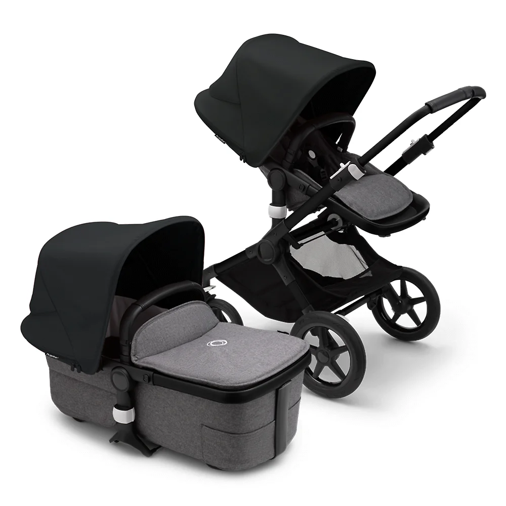 Bugaboo Fox 3 BLACK - Серый меланж / Чёрный (Grey Melange / Midnight Black)
