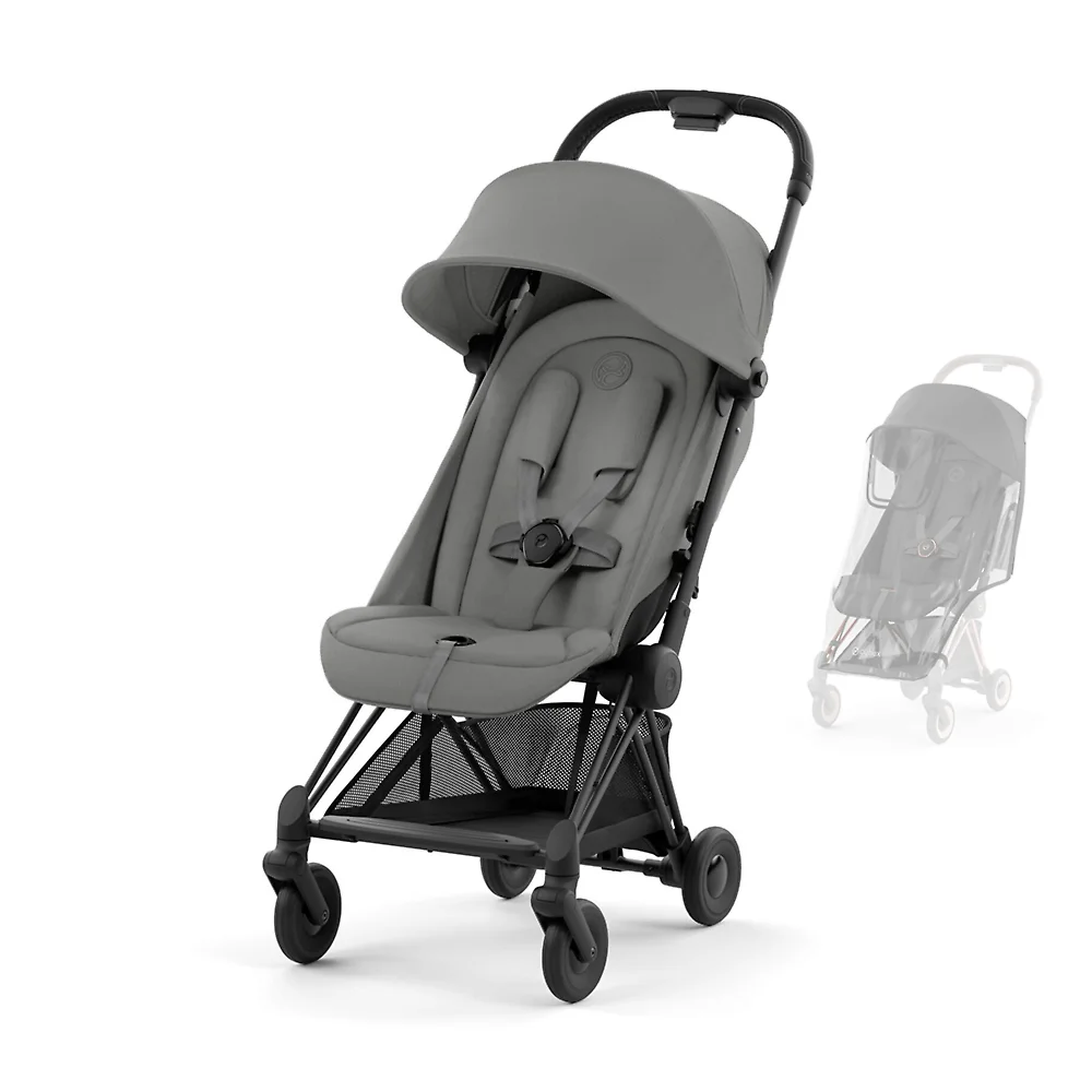 Cybex Coya - Серый / Чёрное шасси (Mirage Grey RC / Matt Black - Дождевик)