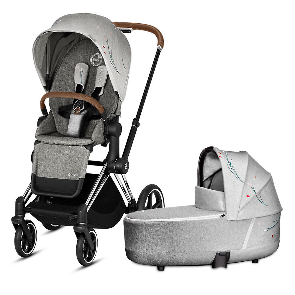 Cybex Priam III Fashion Collection - Серебристое шасси / Дизайнерская коллекция (Chrome / Koi)