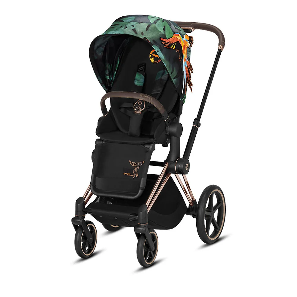 Cybex Priam III Fashion Collection - Золотистое шасси / Дизайнерская коллекция (Rosegold / Birds of Paradise)