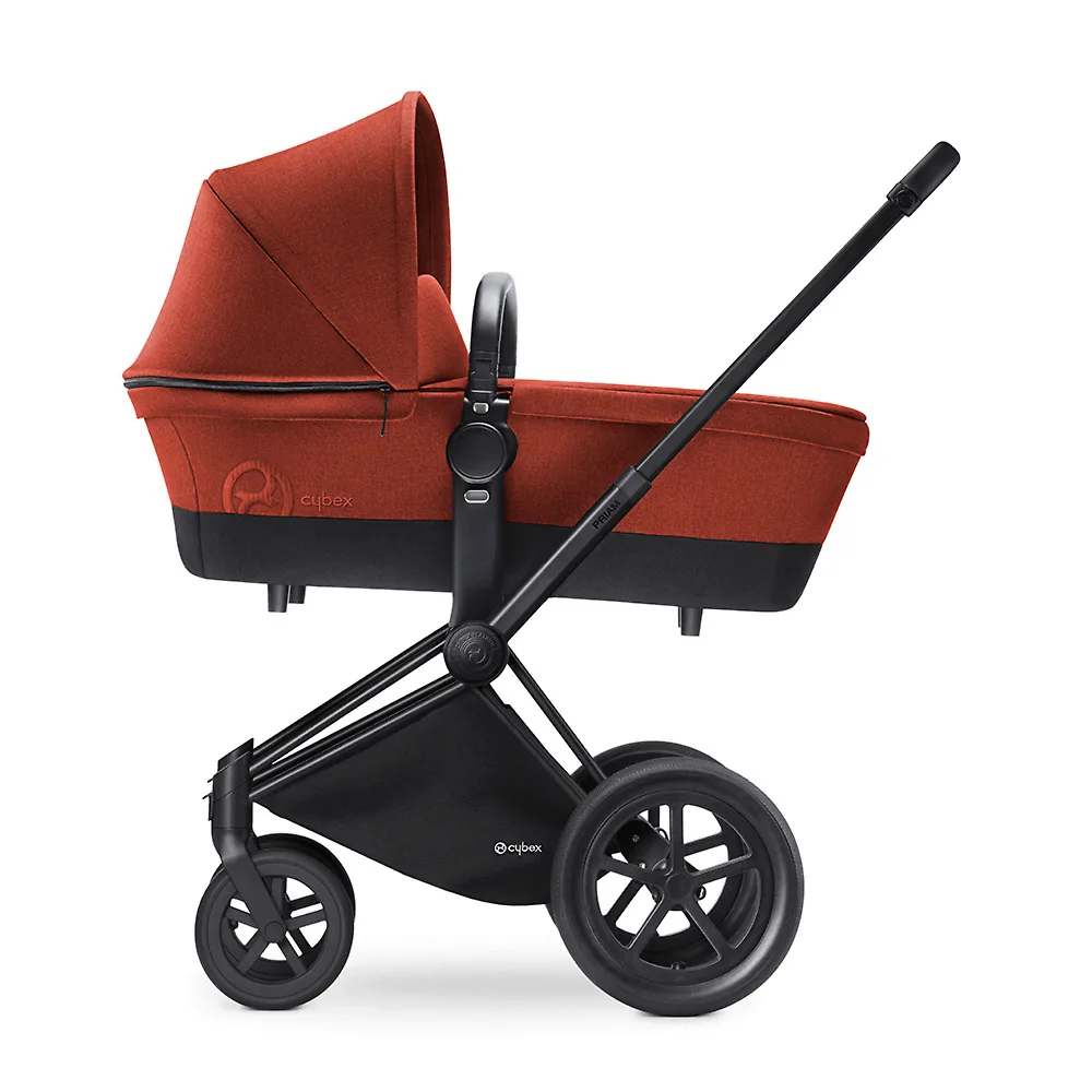 Cybex Priam Lux Matt Black - Оранжевый (Autumn Gold) / Колеса All Terrain
