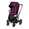 Cybex Priam Lux Matt Black - Фиолетовый (Mystic Pink) / Колеса Trekking