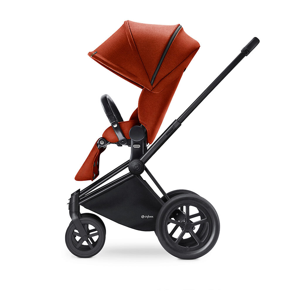 Cybex Priam Lux Matt Black - Оранжевый (Autumn Gold) / Колеса All Terrain