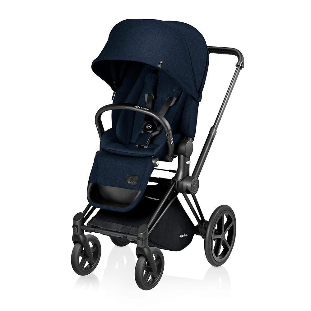 Cybex Priam Lux Matt Black - Тёмно-синий (Midnight Blue) / Колеса Trekking