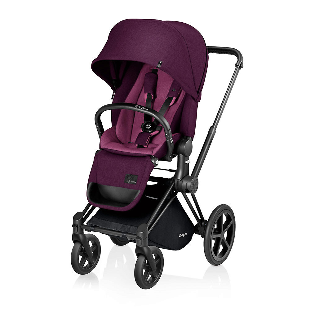 Cybex Priam Lux Matt Black - Фиолетовый (Mystic Pink) / Колеса Trekking