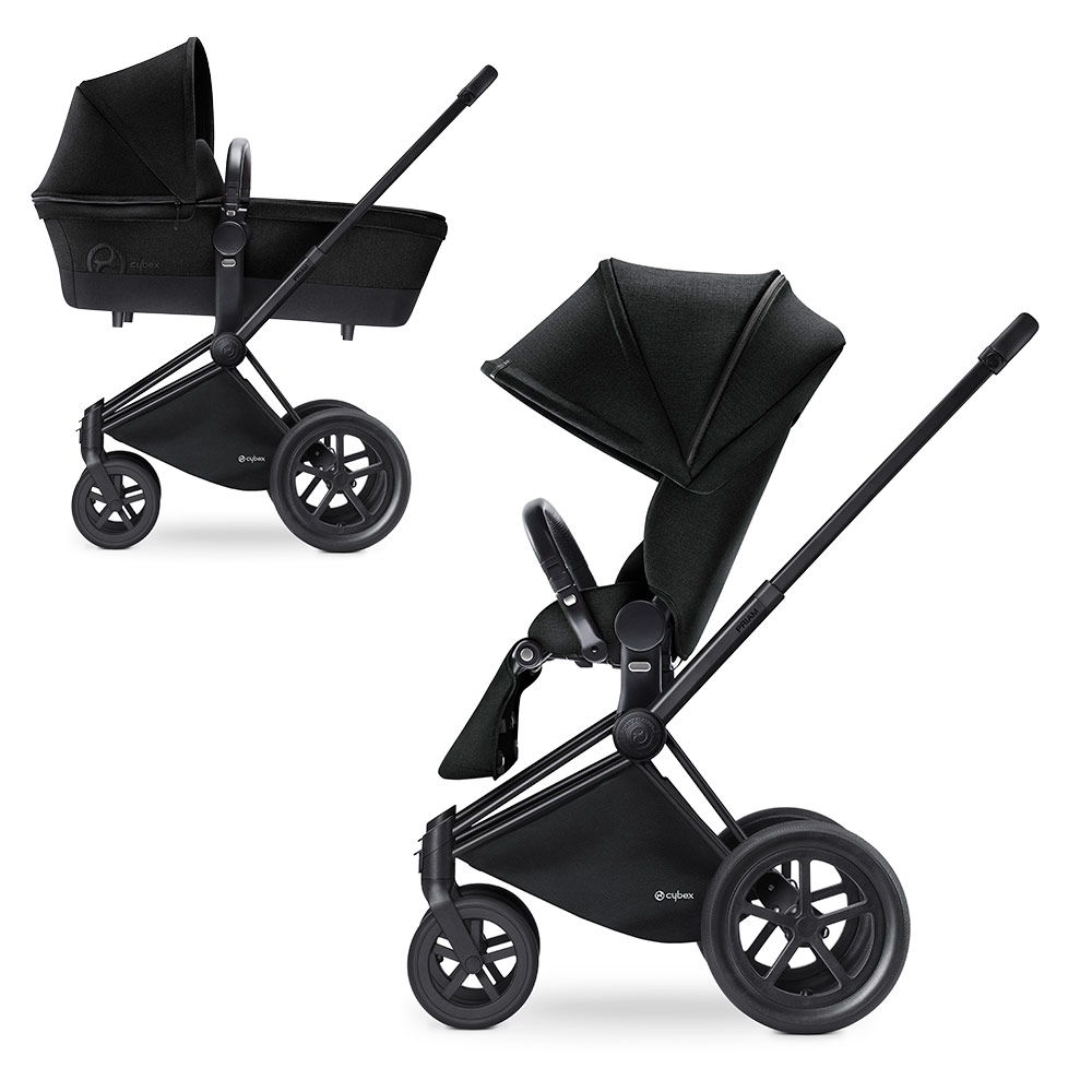 Cybex Priam Lux Matt Black - Чёрный (Stardust Black) / Колеса All Terrain