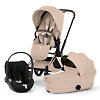 Cybex Priam Style + Cloud T i-Size - Бежевый / Золотистая рама (Cozy Beige / Rosegold)