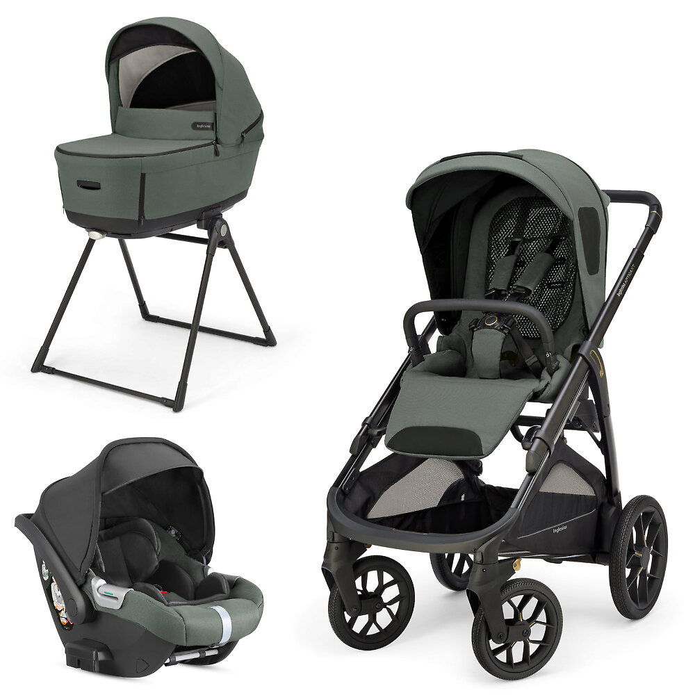 Inglesina Aptica XT New + Darwin Infant i-Size - Серо-зеленый (Taiga Green / 2025)
