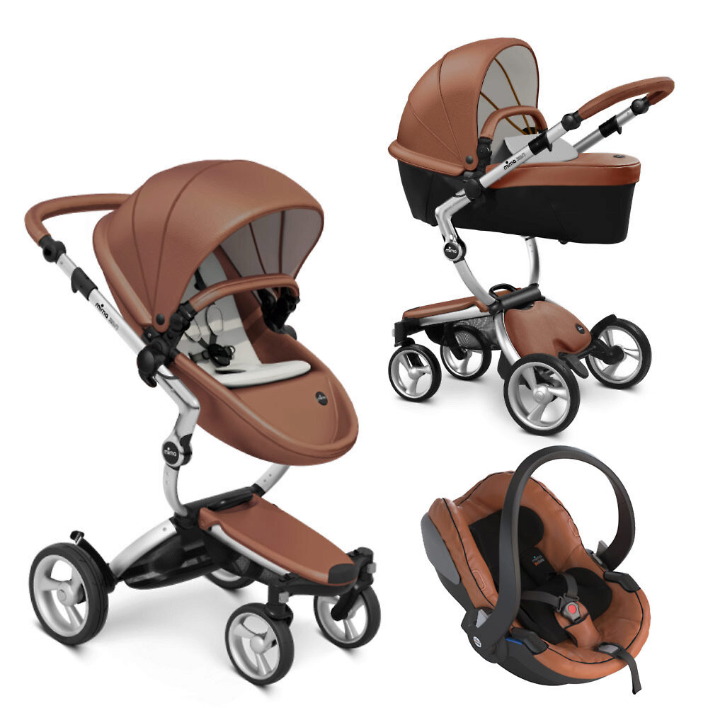 Mima Xari 3G + iZi Go Modular - Серебристое шасси / Коричневый (Aluminium / Camel)