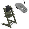 Stokke Tripp Trapp Newborn Complete - Зелёный мрамор / Бук (Marble Green / Black BS / Anthracite NS)
