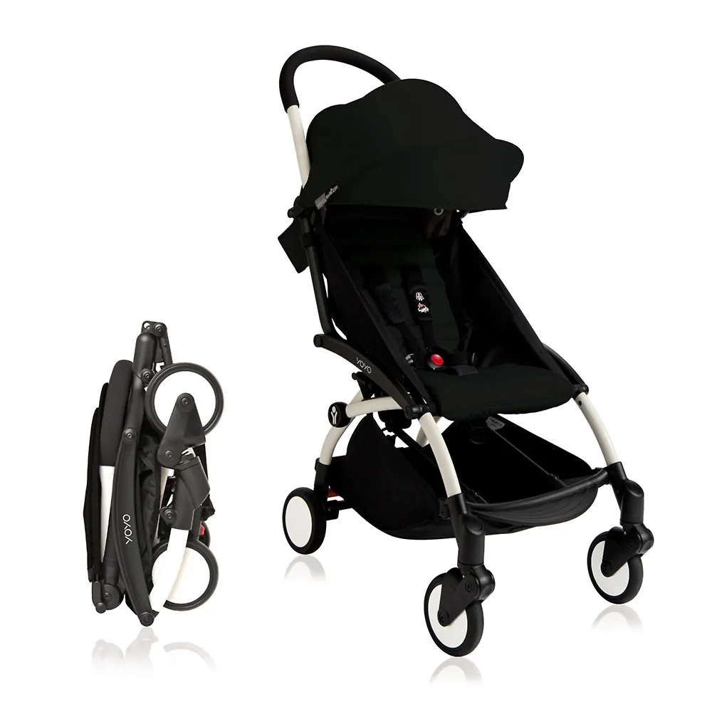 BabyZen YoYo+ 6+ - Чёрный / Белая рама (Black)