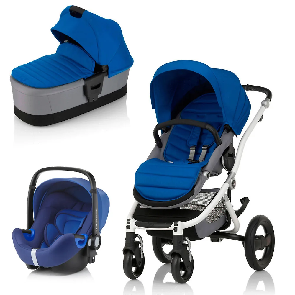 Britax Affinity 2 + Baby-Safe i-Size - Белая рама / Синий (Ocean Blue / Blue Denim)