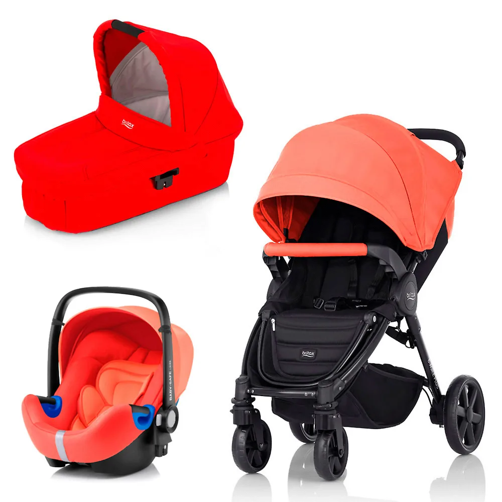 Britax B-Agile Plus + Baby Safe i-Size - Коралловый (Coral Peach / Wine Red Denim)