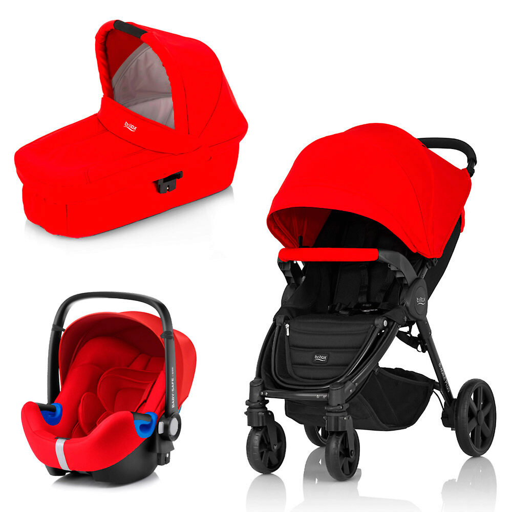 Britax B-Agile Plus + Baby Safe i-Size - Красный (Flame Red / Wine Red Denim)