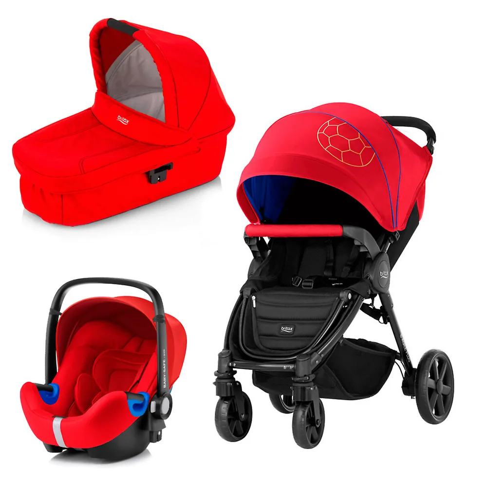 Britax B-Agile Plus + Baby Safe i-Size - Красно-синий (Football Limited Edition / Wine Red Denim)