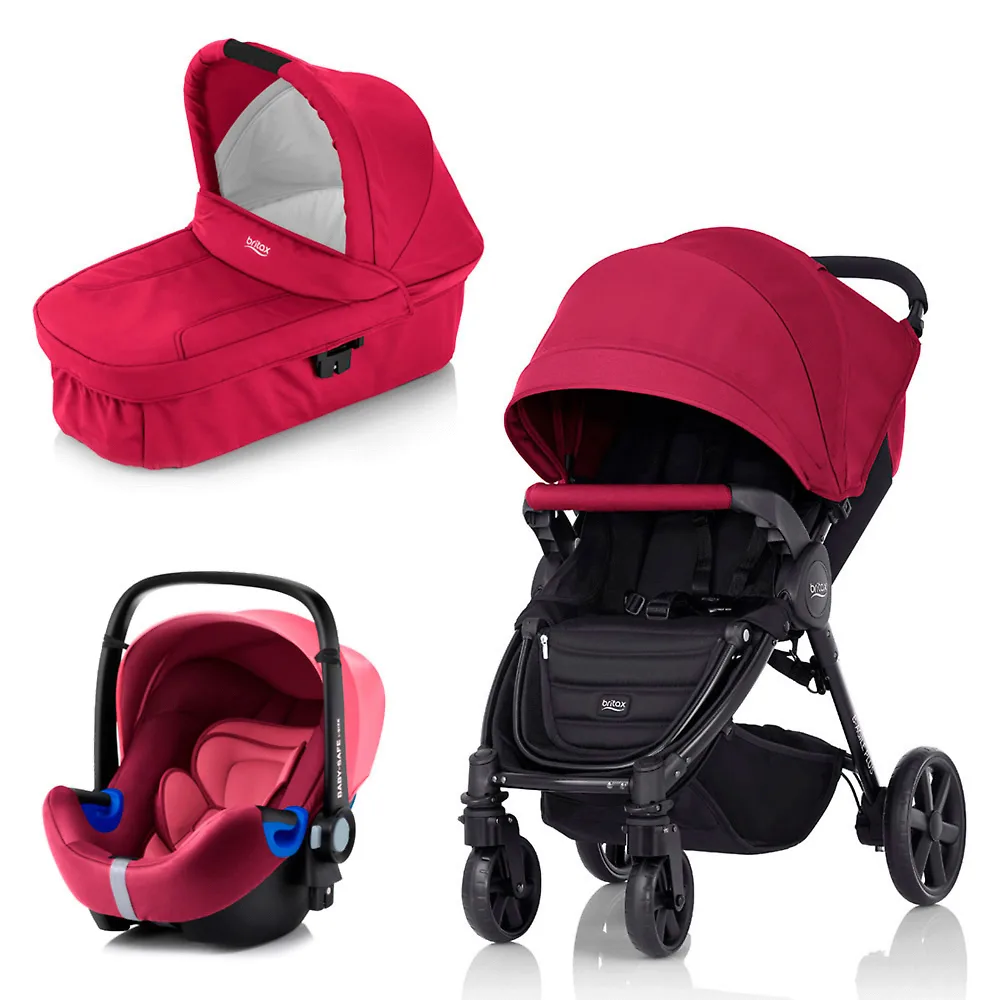 Britax B-Agile Plus + Baby Safe i-Size - Винный (Wine Red / Wine Red Denim)