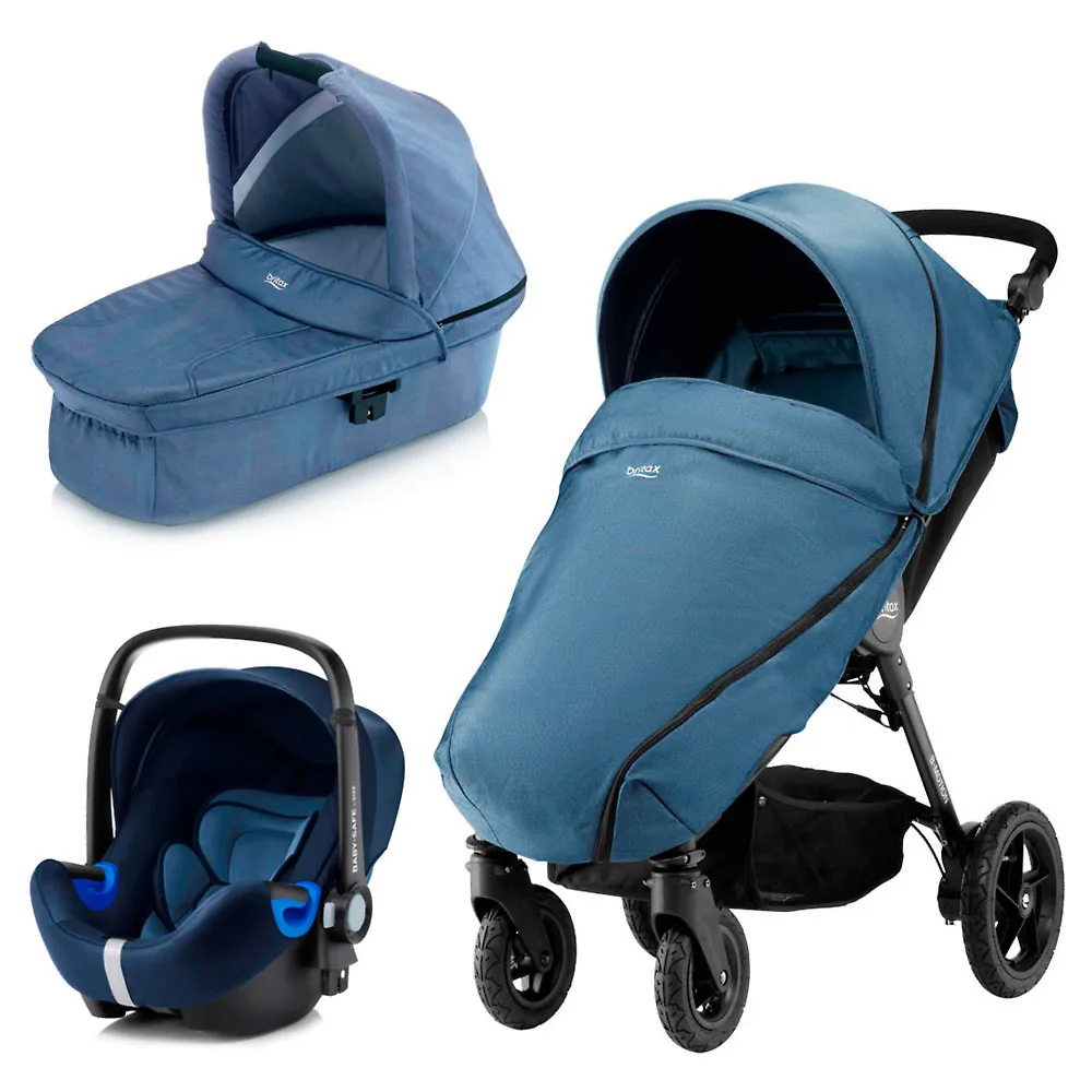 Britax B-Motion 4 + Baby Safe i-Size - Синий деним (Blue Denim)