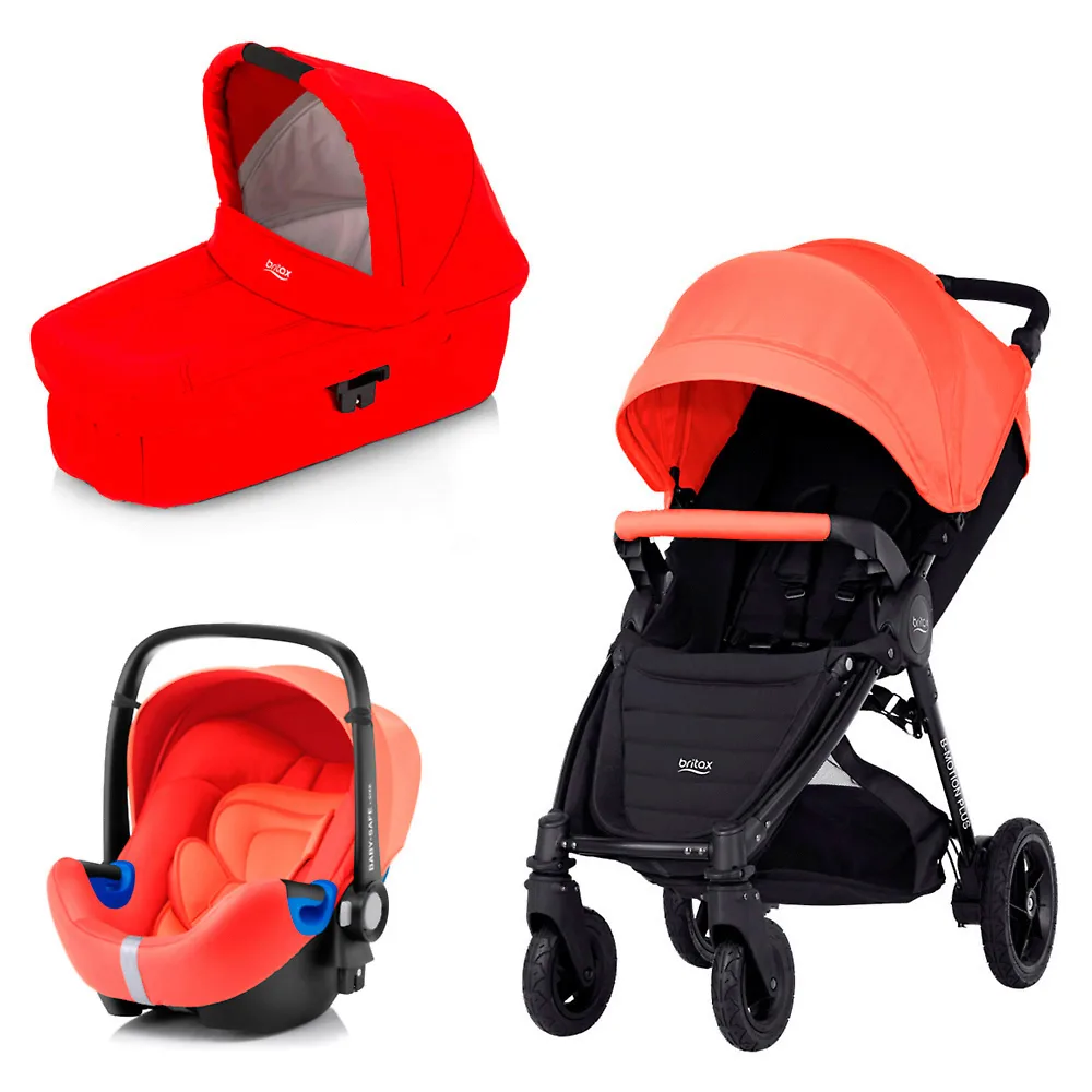 Britax B-Motion 4 Plus + Baby Safe i-Size - Коралловый (Coral Peach / Olive Denim)
