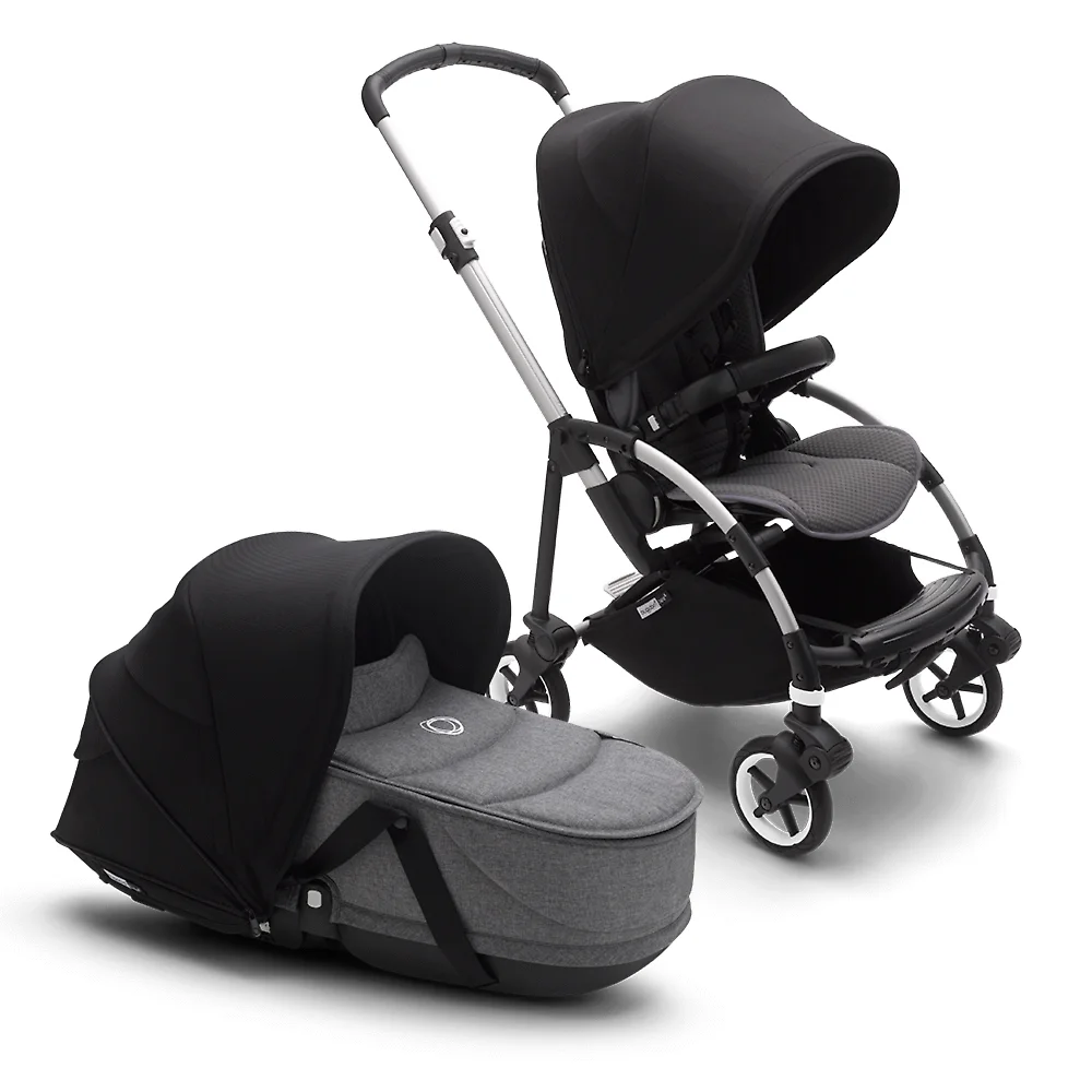 Bugaboo Bee 6 ALU - Серый меланж / Чёрный (Grey Melange / Black)