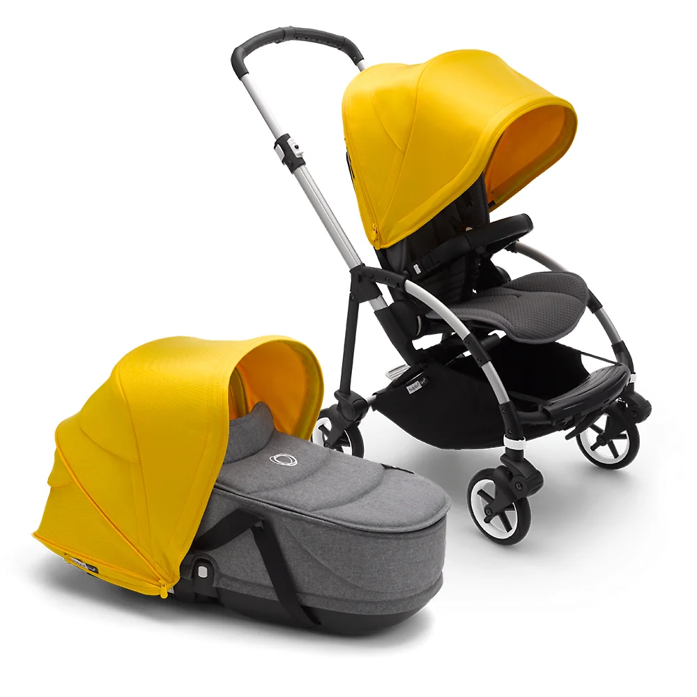 Bugaboo Bee 6 ALU - Серый меланж / Жёлтый (Grey Melange / Lemon Yellow)