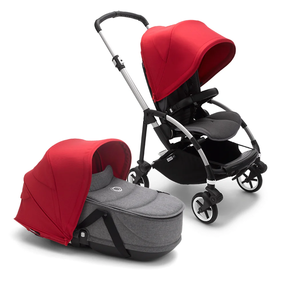 Bugaboo Bee 6 ALU - Серый меланж / Красный (Grey Melange / Red)