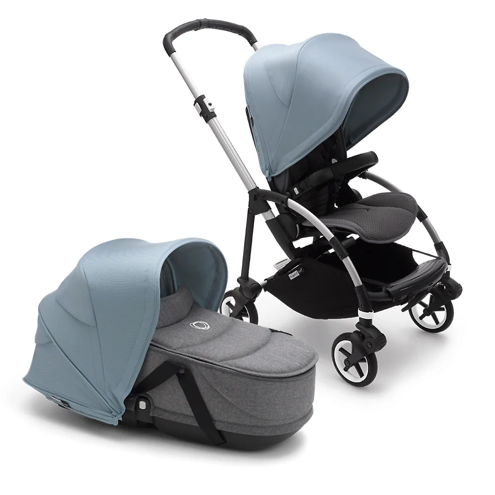 Bugaboo Bee 6 ALU - Серый меланж / Голубой (Grey Melange / Vapor Blue)