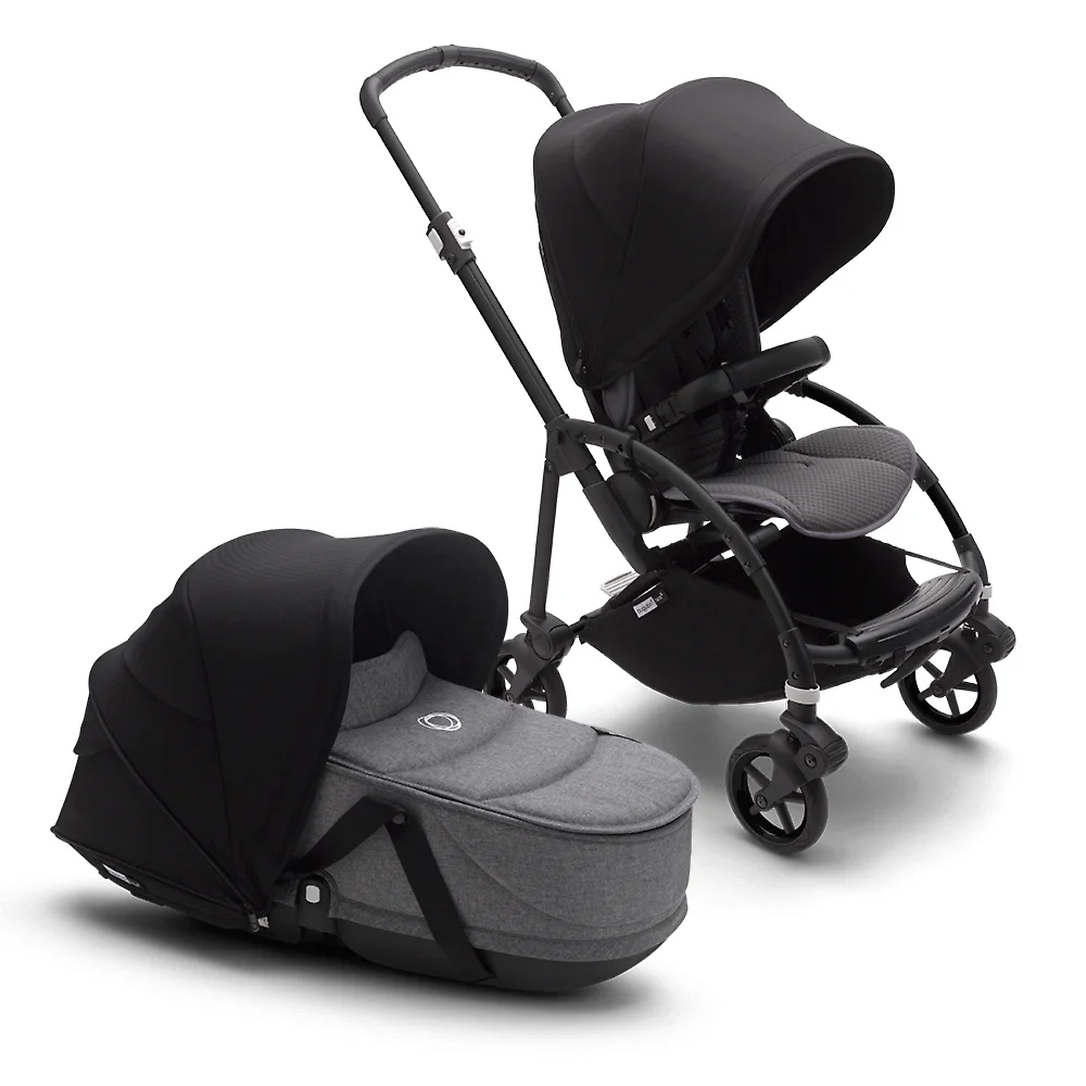 Bugaboo Bee 6 BLACK - Серый меланж / Чёрный (Grey Melange / Black)
