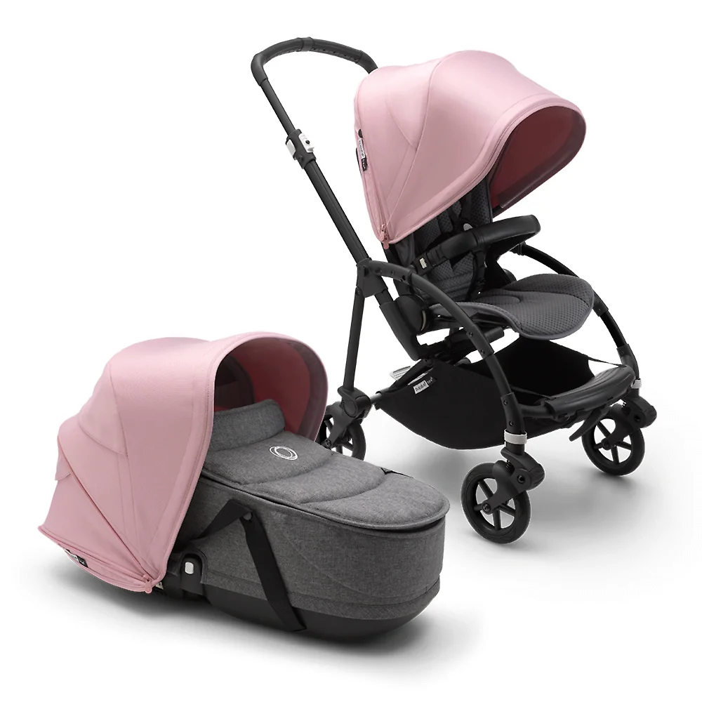 Bugaboo Bee 6 BLACK - Серый меланж / Розовый (Grey Melange / Soft Pink)