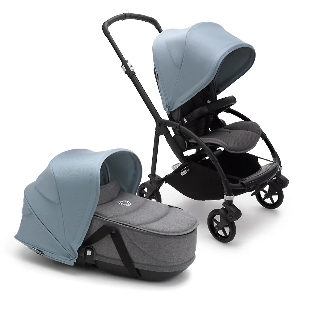 Bugaboo Bee 6 BLACK - Серый меланж / Голубой (Grey Melange / Vapor Blue)