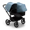 Bugaboo Donkey 3 Duo BLACK - Чёрный / Голубой (Black / Vapor Blue)