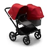 Bugaboo Donkey 3 Duo BLACK - Серый Меланж / Красный (Grey Melange / Red)