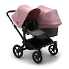 Bugaboo Donkey 3 Duo BLACK - Серый Меланж / Розовый (Grey Melange / Soft Pink)