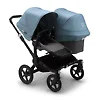 Bugaboo Donkey 3 Duo BLACK - Серый Меланж / Голубой (Grey Melange / Vapor Blue)