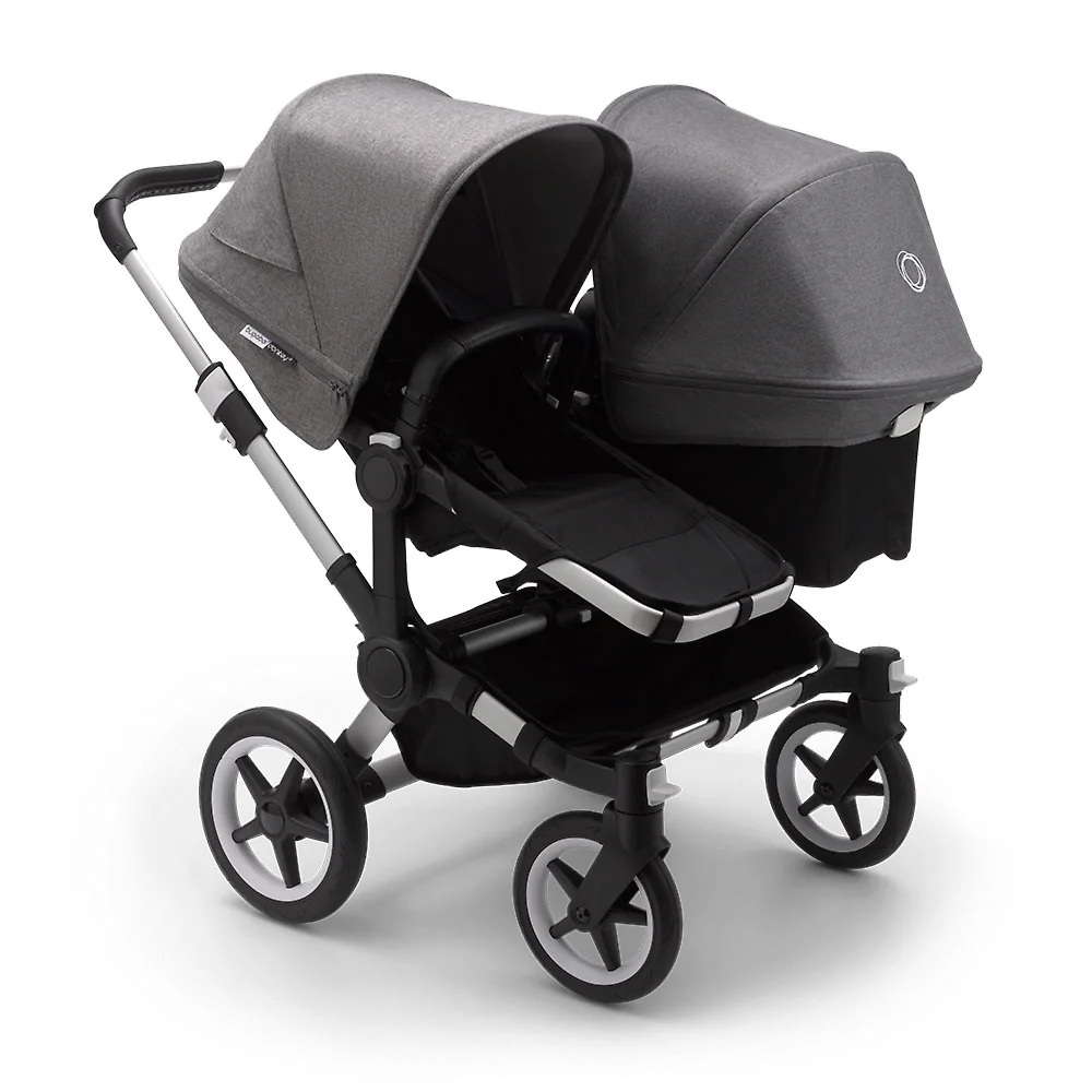 Bugaboo Donkey 3 Duo ALU - Чёрный / Серый Меланж (Black / Grey Melange)