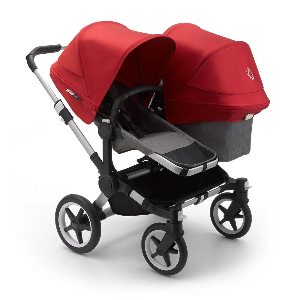 Bugaboo Donkey 3 Duo ALU - Серый Меланж / Красный (Grey Melange / Red)