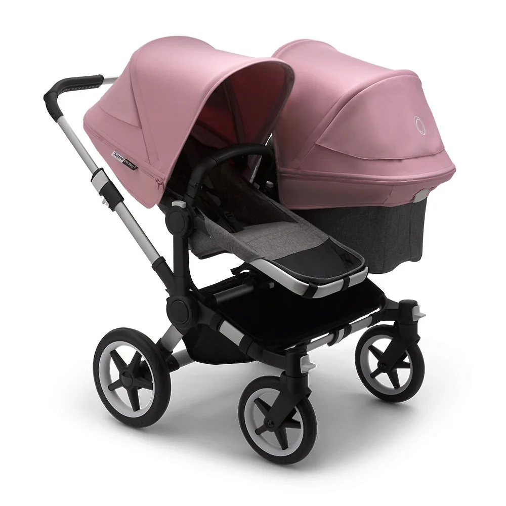 Bugaboo Donkey 3 Duo ALU - Серый Меланж / Розовый (Grey Melange / Soft Pink)