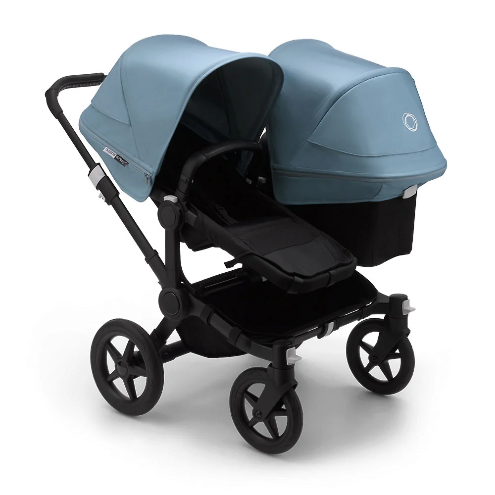 Bugaboo Donkey 3 Duo BLACK - Чёрный / Голубой (Black / Vapor Blue)