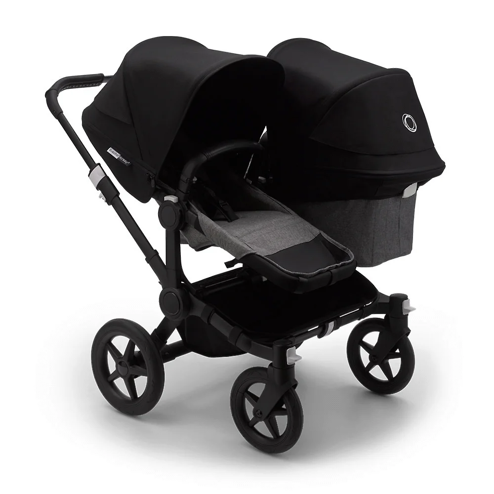 Bugaboo Donkey 3 Duo BLACK - Серый Меланж / Чёрный (Grey Melange / Black)