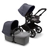 Bugaboo Donkey 5 Mono BLACK - Серый меланж / Синий (Grey Melange / Stormy Blue)