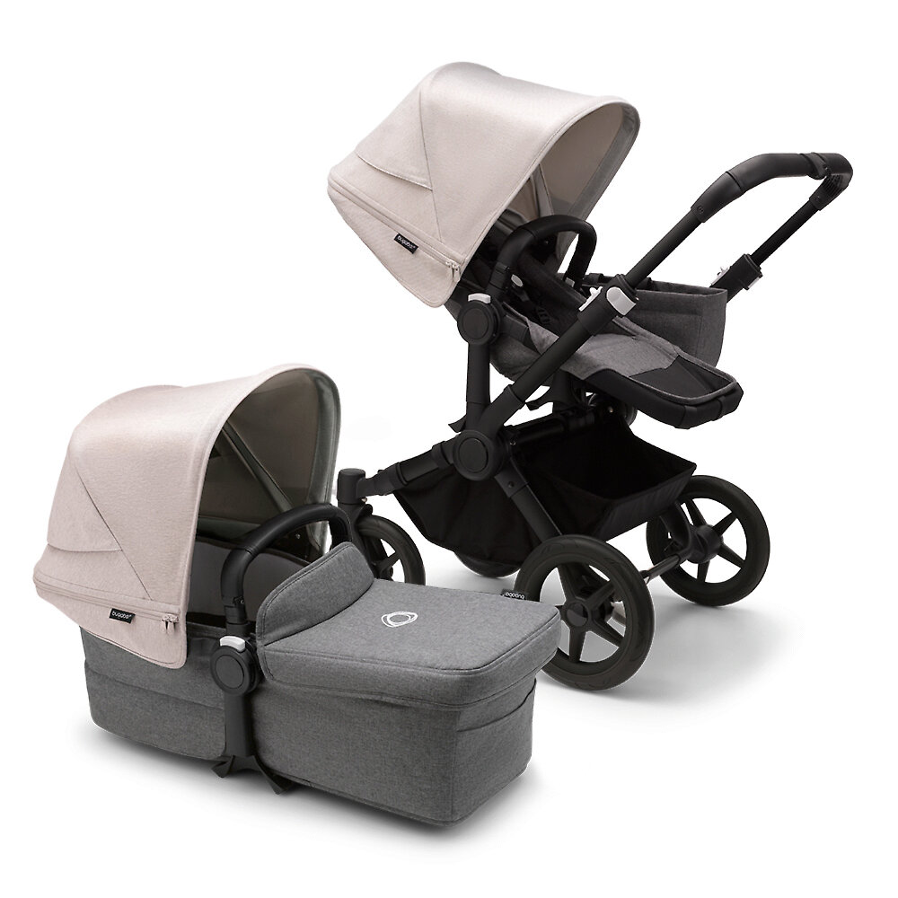 Bugaboo Donkey 5 Mono BLACK - Серый меланж / Белый (Grey Melange / Misty White)