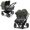 Bugaboo Donkey 5 Twin BLACK - Серый меланж / Зелёный (Grey Melange / Forest Green)