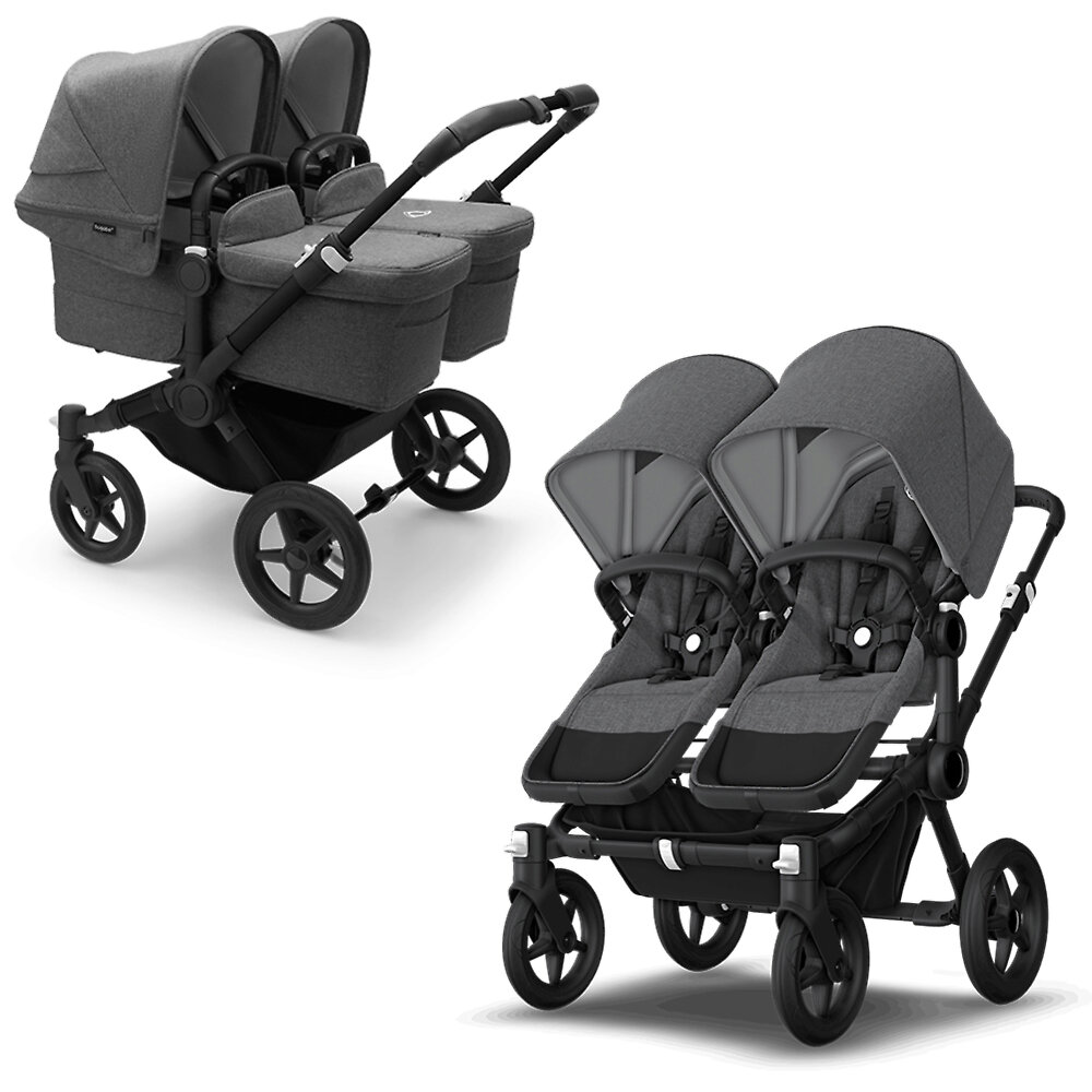 Bugaboo Donkey 5 Twin BLACK - Серый меланж (Grey Melange)