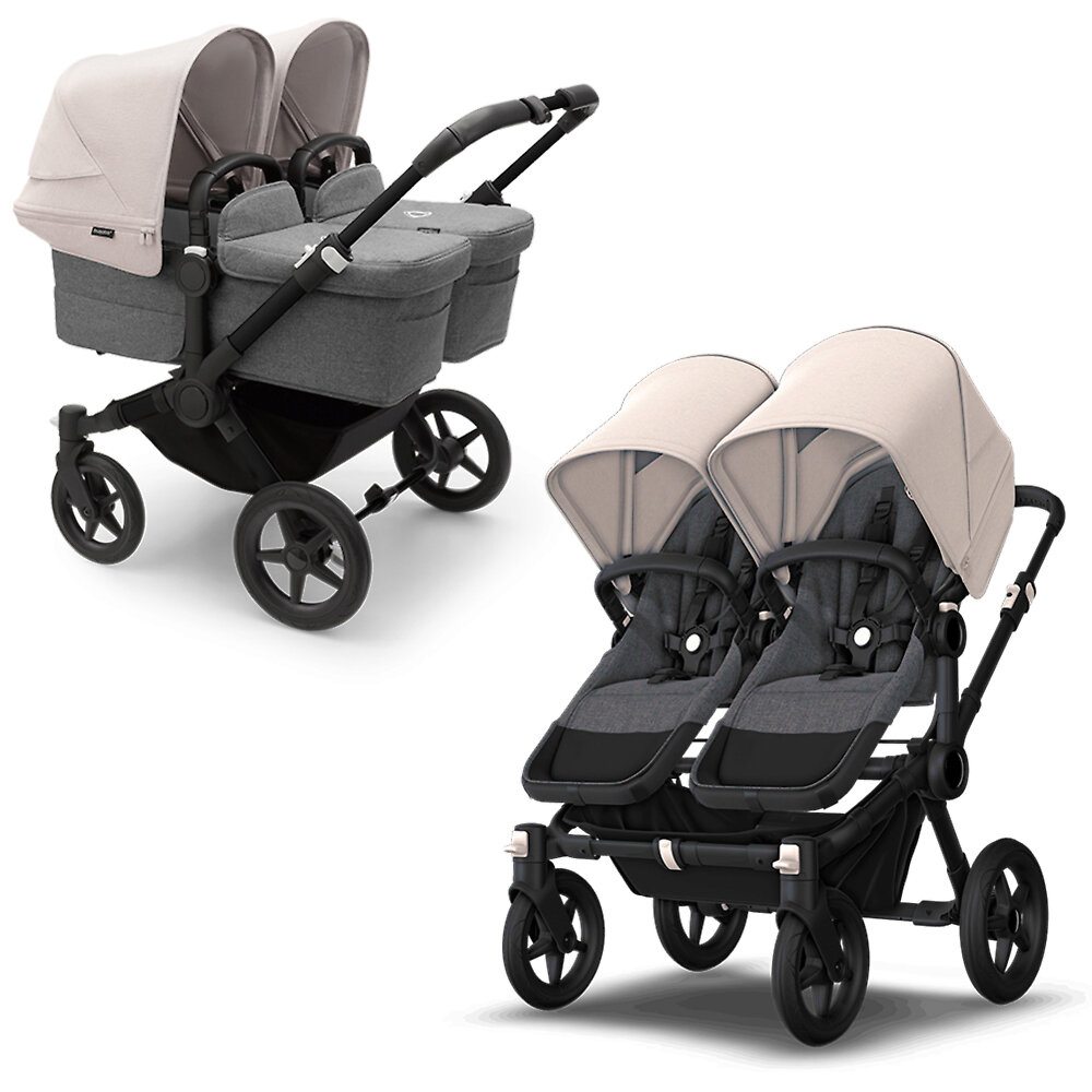 Bugaboo Donkey 5 Twin BLACK - Серый меланж / Белый (Grey Melange / Misty White)