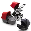 Bugaboo Fox 2 ALU - Серый Меланж / Красный (Grey Melange / Red)