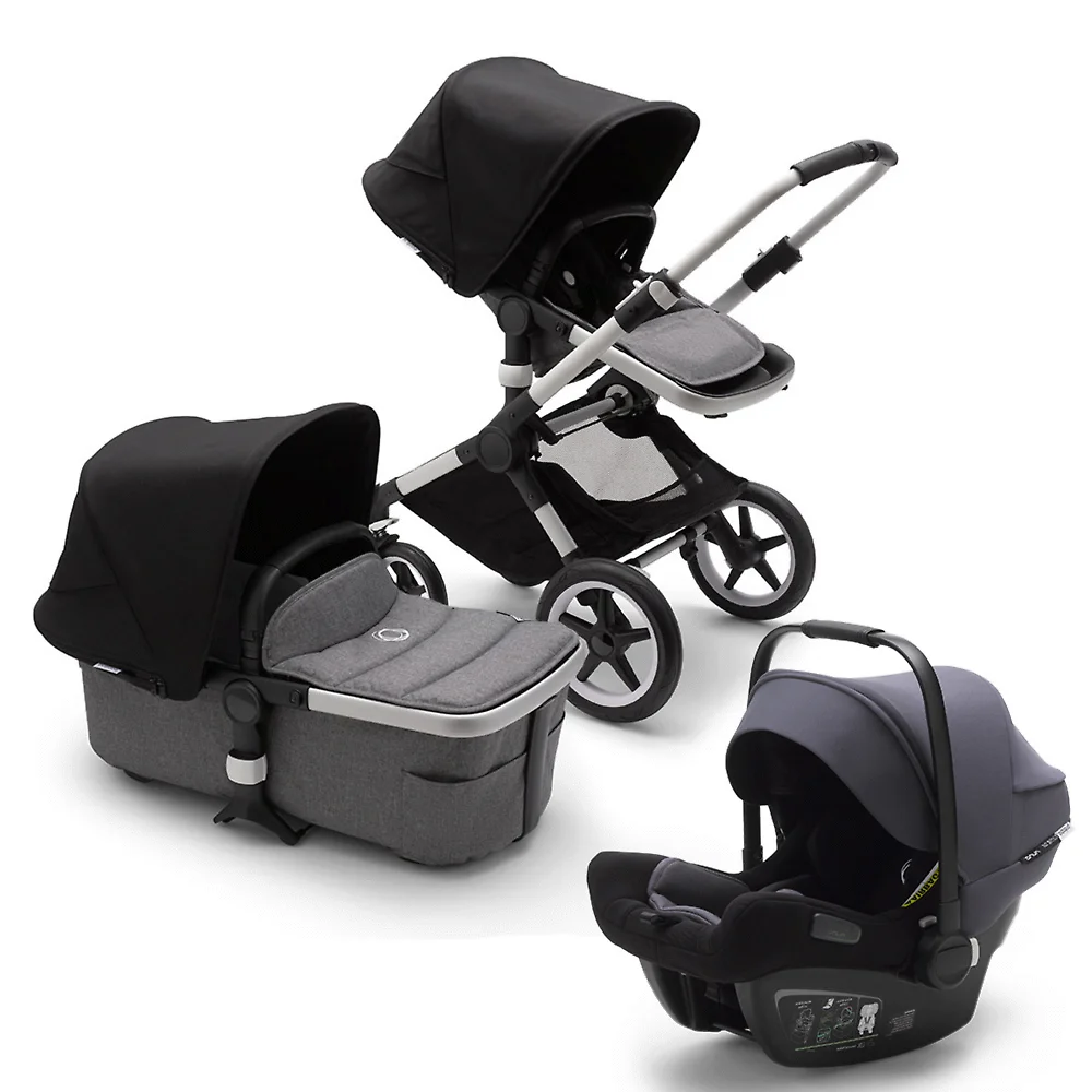 Bugaboo Fox 2 ALU - Серый Меланж / Чёрный (Grey Melange / Black)