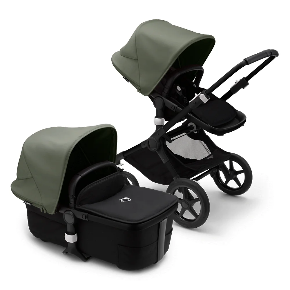 Bugaboo Fox 3 BLACK - Чёрный / Зелёный (Midnight Black / Forest Green)