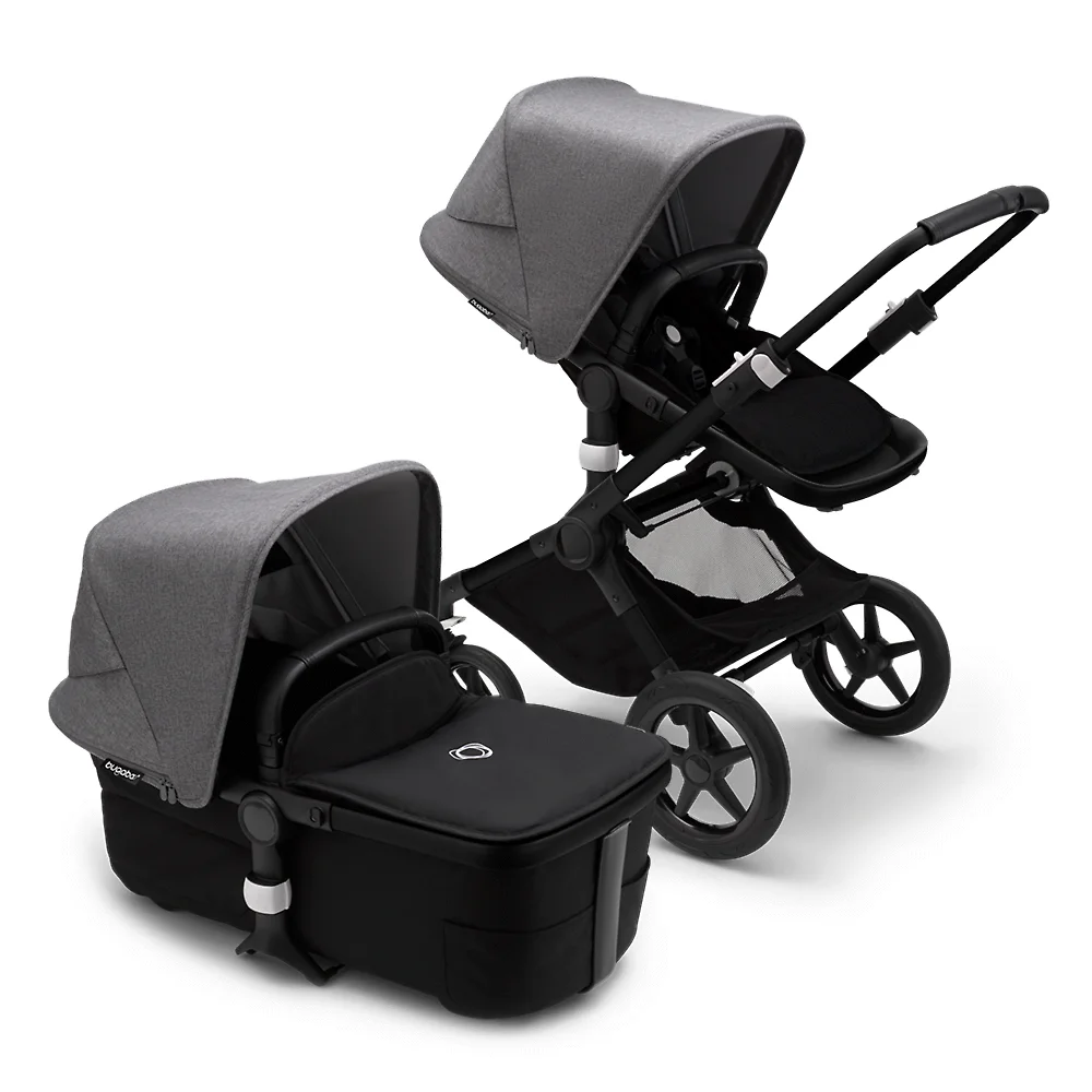 Bugaboo Fox 3 BLACK - Чёрный / Серый меланж (Midnight Black / Grey Melange)