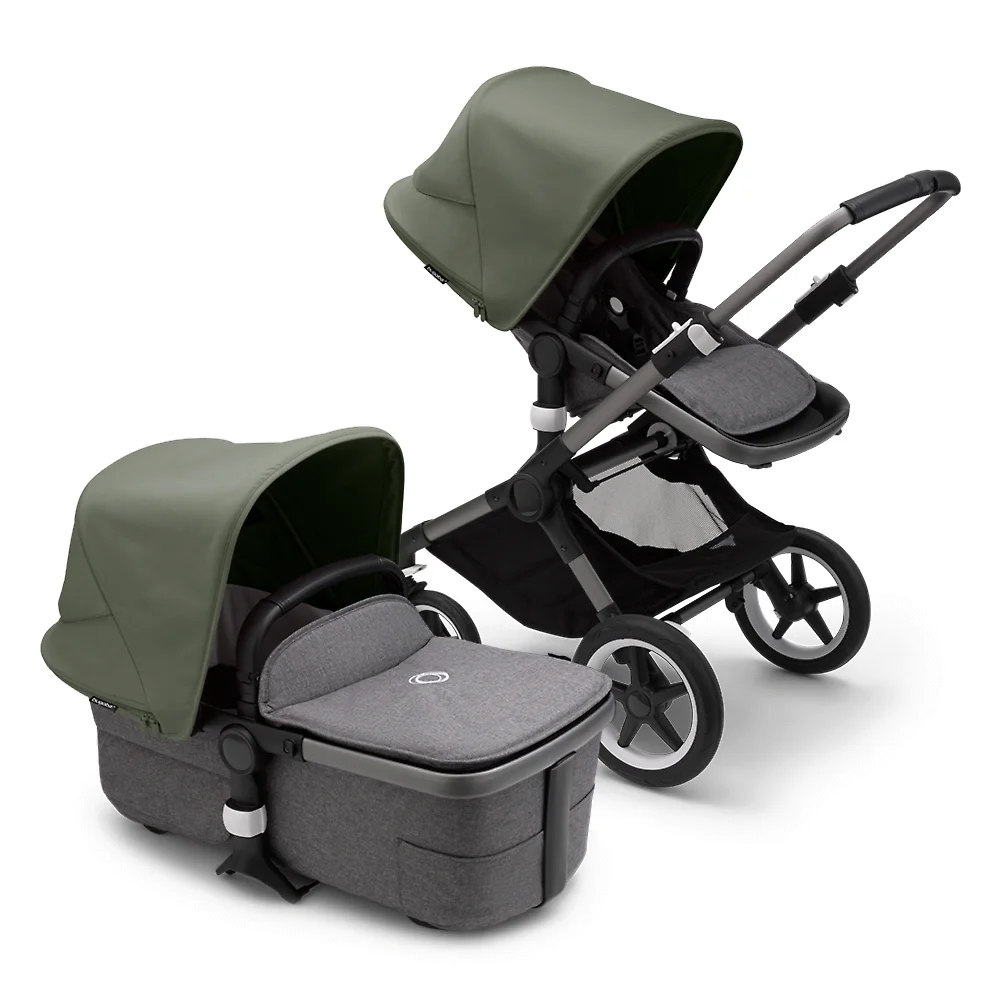 Bugaboo Fox 3 GRAPHITE - Серый меланж / Зелёный (Grey Melange / Forest Green)